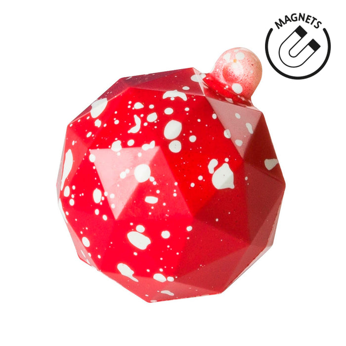 Martellato Diamantine 3D polycarbonate chocolate mold creating hollow faceted Christmas chocolate ornaments