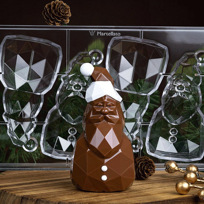 Martellato Diamond 3D Santa Chocolate Mold, BPA Free