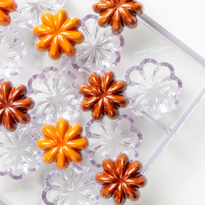 Martellato Étoile polycarbonate chocolate mold with 15 star-shaped cavities for professional praline and bonbon production (View 2)