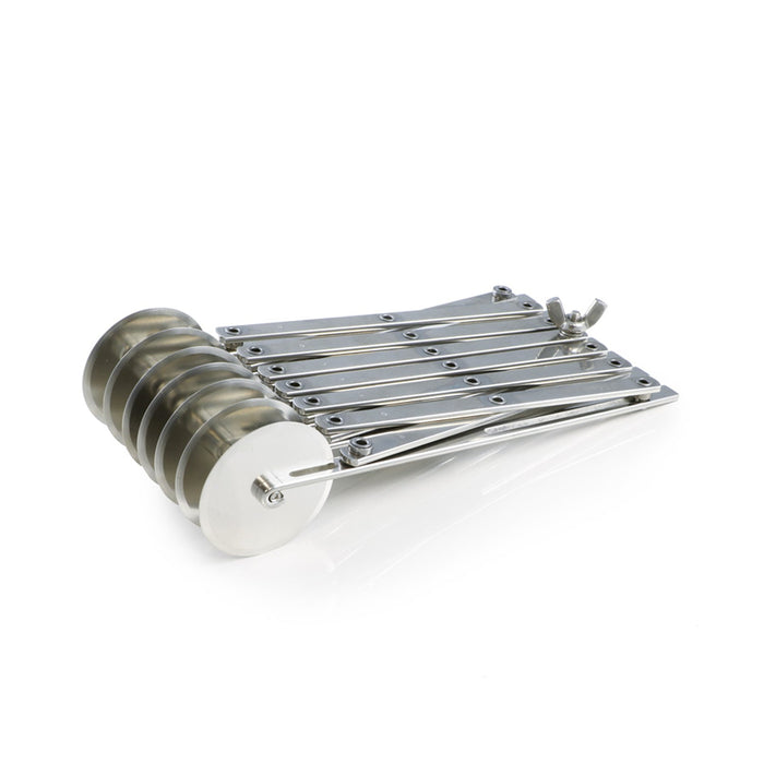 Adjustable stainless steel 7 blade dough cutter with expandable spacing, Adjustable stainless steel 7 blade dough cutter with expandable spacing
