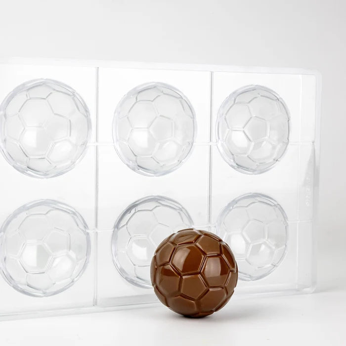 Martellato Goal Soccer Ball Polycarbonate Chocolate Mold, 6 cavities, BPA Free