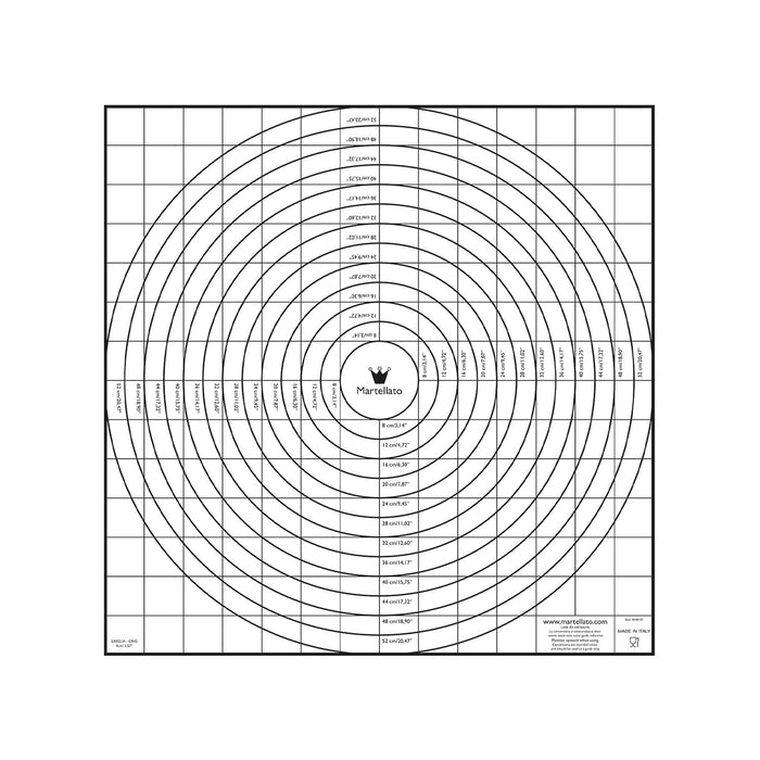 Martellato graduated dough,fondant rolling and pasta spreader mat with measurement guides, 23.6 × 22.8 inches