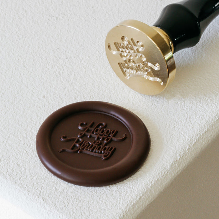 Martellato Happy Birthday chocolate stamp Ø30 mm product image,
Martellato Happy Birthday decorating stamp designed by Frank Haasnoot,
Martellato chocolate stamp for creating birthday-themed chocolate decorations and bonbons