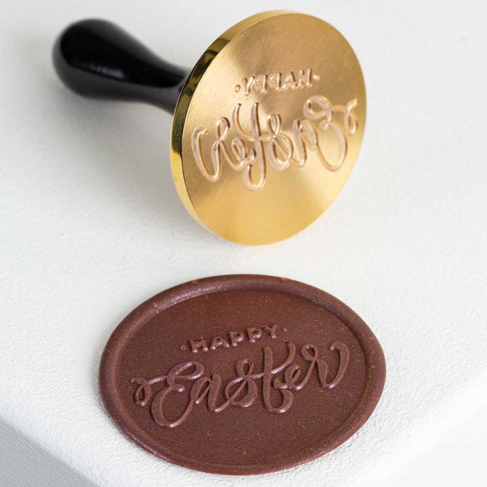 Martellato Happy Easter chocolate stamp Ø60 mm product image,
Martellato Happy Easter decorating stamp designed by Frank Haasnoot,
Martellato chocolate stamp for creating Easter-themed chocolate decorations and desserts