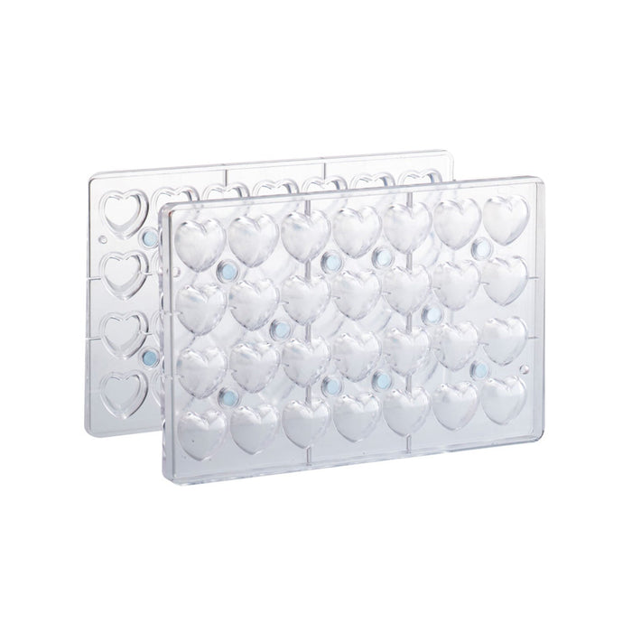Martellato Heart Chocolate Mold – 3D Praline, Polycarbonate (28 Cavities)