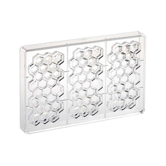 Martellato Hexagon 100 g Chocolate Bar Polycarbonate Mold, 3 Cavity