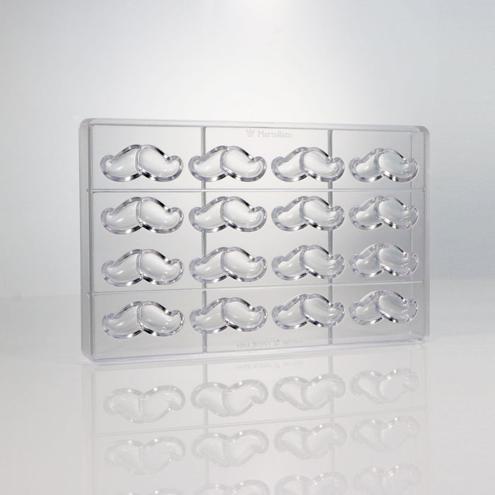 Martellato MA1053 Joe moustache-shaped praline chocolate mold with 16 cavities made from transparent polycarbonate (View 2)