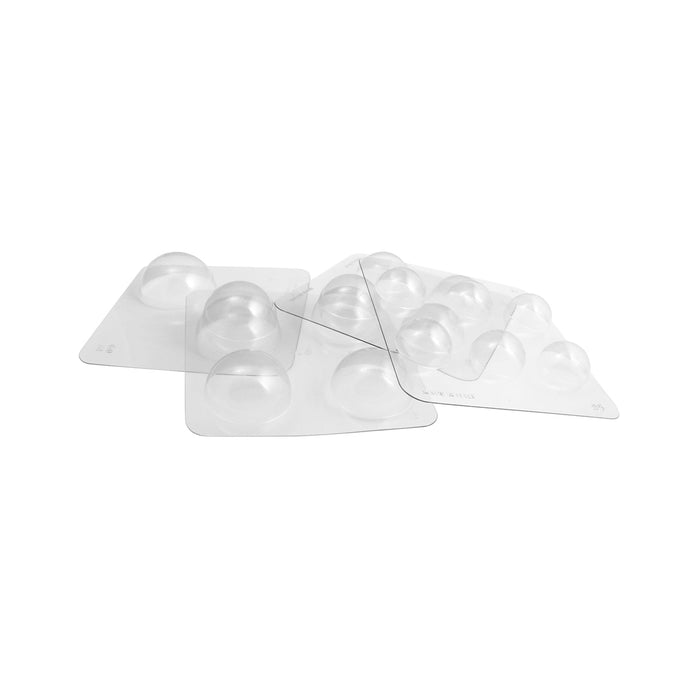 Martellato 20SF002 half sphere chocolate mold kit with four mixed sphere sizes made from transparent PET (View 2)