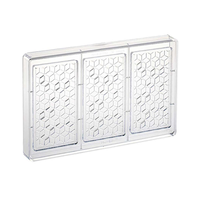 Martellato Kube 100 g Chocolate Bar Polycarbonate Mold, 3 Cavity