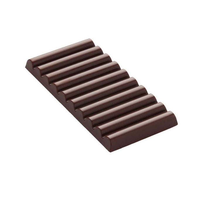 Martellato Log texture polycarbonate chocolate bar mold with 3 cavities for professional chocolate production