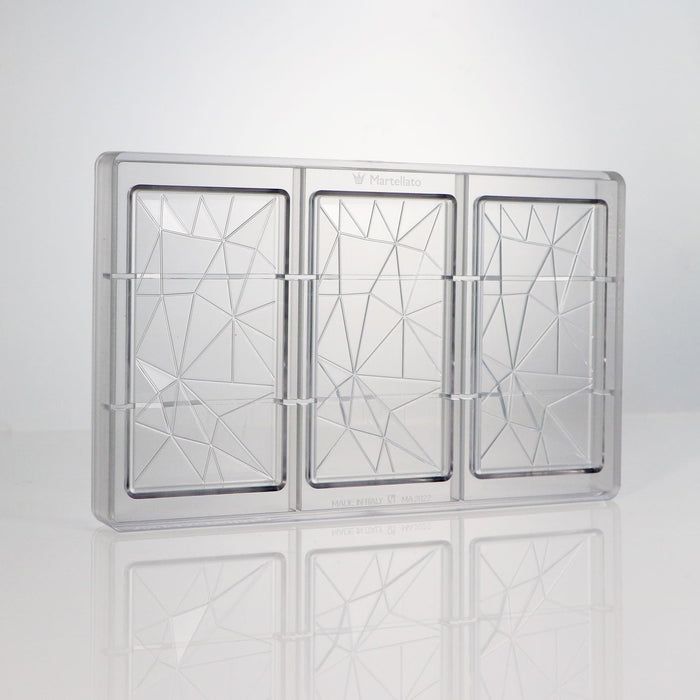 Martellato Mirror Chocolate Bar Polycarbonate Mold, 3 Cavity