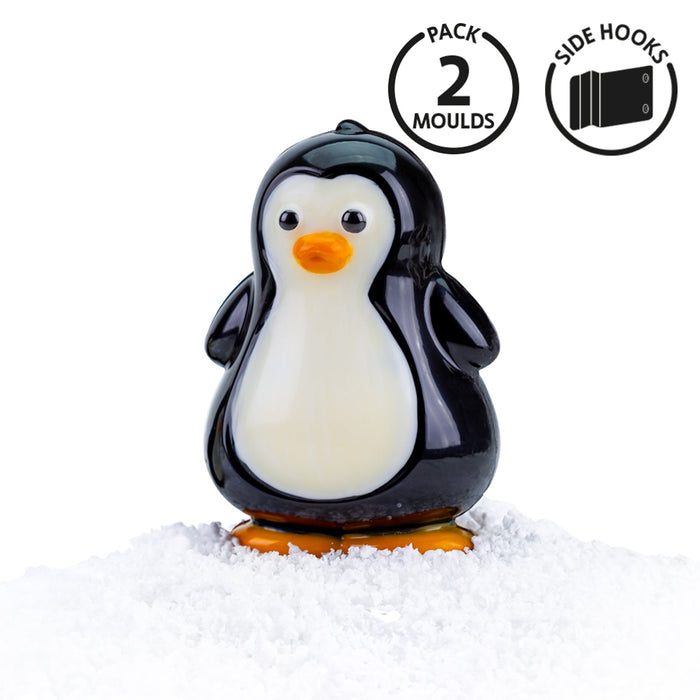 Martellato BPA-free penguin 3D ice mold set for making novelty ice cubes for cocktails and parties