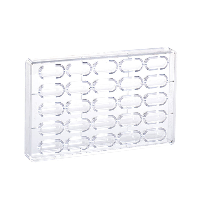 Martellato MA1016 pill praline polycarbonate chocolate mold with 25 cavities for log-shaped chocolates (View 2)