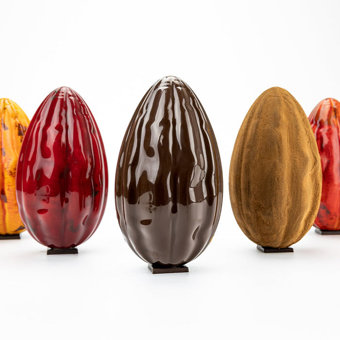 Martellato Polycarbonate Cocoa Textured Hollow Easter Egg Mold, 6.50 × 3.68 in