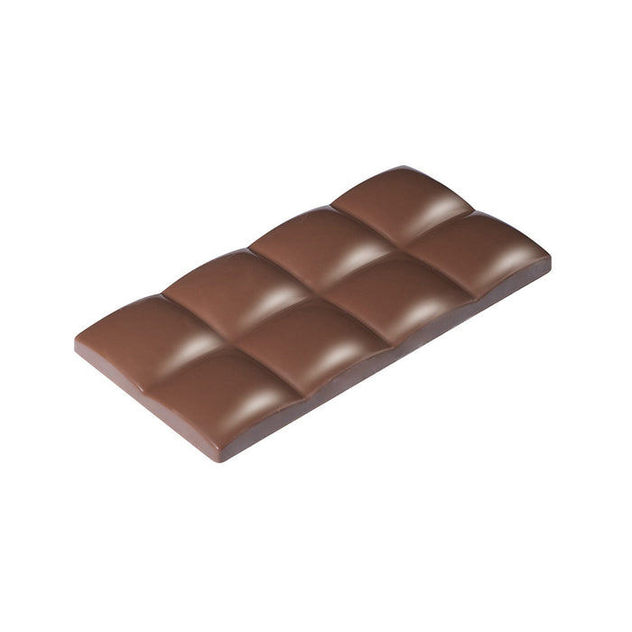 Martellato Quilted polycarbonate chocolate bar mold with 3 stitched-pattern tablet cavities for professional chocolate production