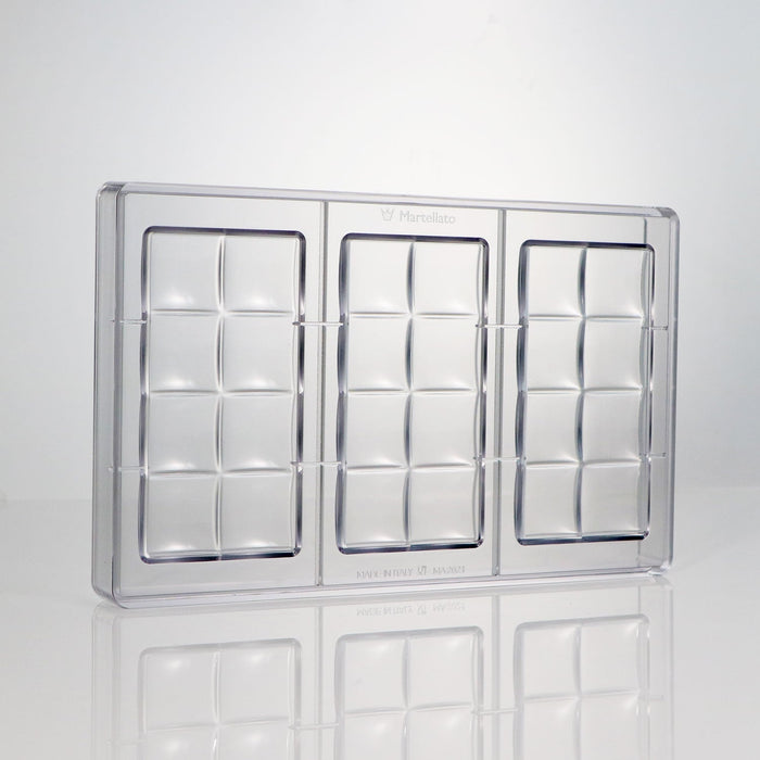 Martellato Quilted Chocolate Bar Polycarbonate Mold – 3 Cavity