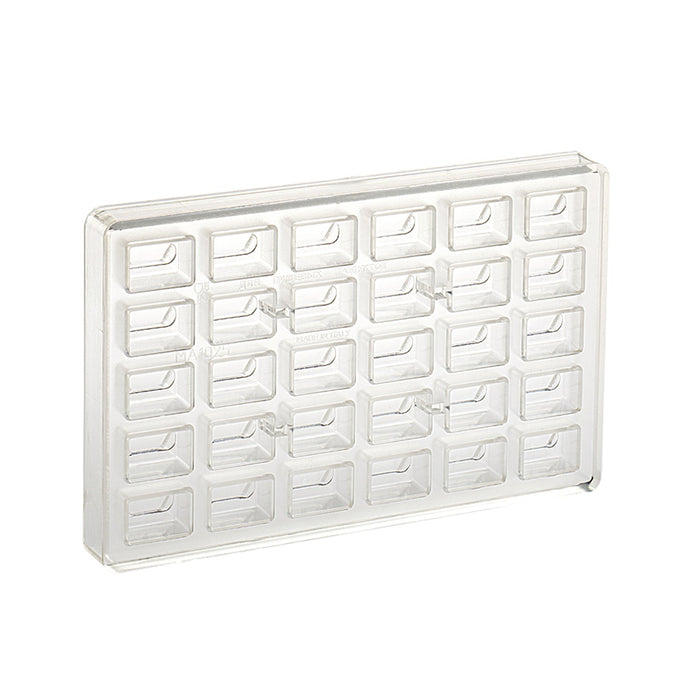 Martellato MA1025 polycarbonate chocolate praline mold with 30 rectangular cavities, 33 × 22 × 20 mm (View 2)