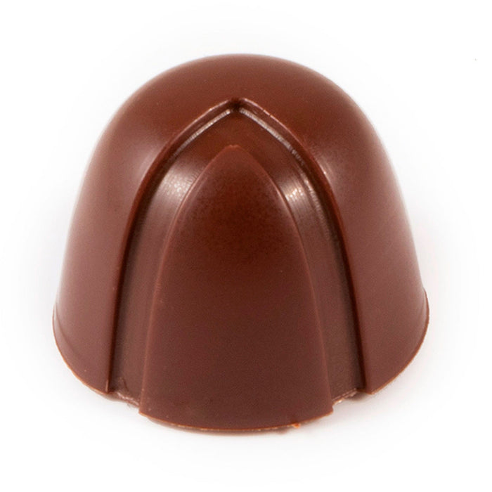 Martellato round dome polycarbonate chocolate mold with 28 cavities for professional praline and truffle production