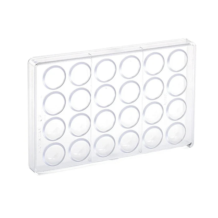 Martellato Round Structured Top Polycarbonate Chocolate Mold, 24 Cavity