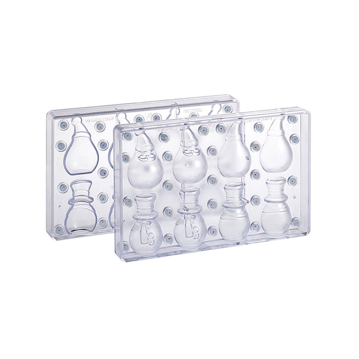 Martellato Santa & Snowman Chocolate Mold – 3D Hollow Figures, Polycarbonate