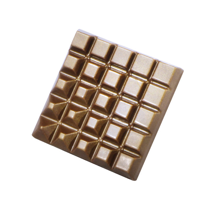 Martellato square 50 g polycarbonate chocolate bar mold with 6 tablet cavities for professional chocolate production