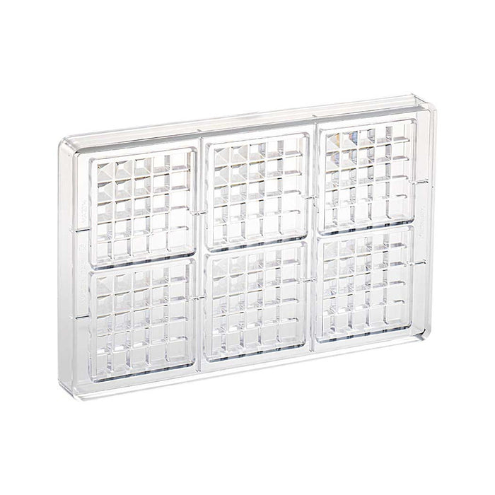 Martellato Square Chocolate Bar Polycarbonate Mold, 6 Cavity