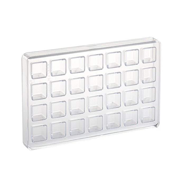 Martellato Square Polycarbonate Chocolate Mold, 28 Cavities