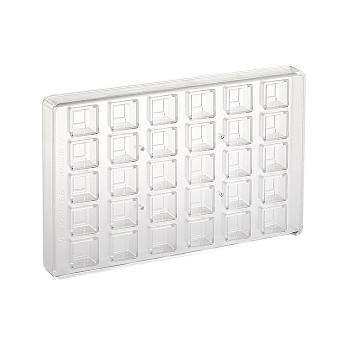 Martellato Square Stepped Top Polycarbonate Chocolate Mold, 30 Cavity
