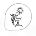 Martellato Stencil Communion D260 mm product image,
 Reusable Communion stencil for decorating First Holy Communion cakes cookies and desserts,
 Martellato Italian made Communion decorating stencil for religious celebration cake decorating
