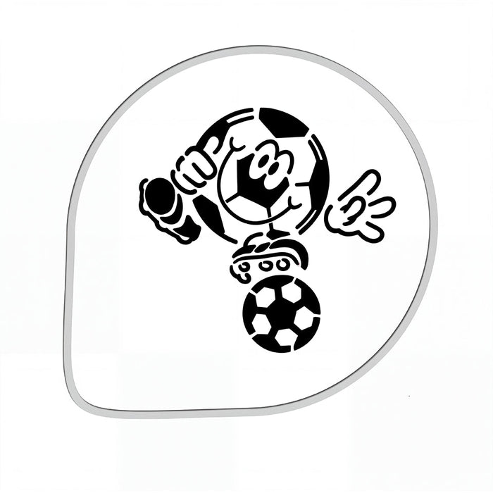 Martellato Stencil Football D260 mm product image,
 Reusable football stencil for decorating cakes cookies pastries and desserts,
 Martellato Italian made football decorating stencil for sports themed cake decorating and baking