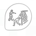 Martellato Stencil Soccer Players D260 mm product image,
 Reusable soccer players stencil for decorating football themed cakes cookies and desserts,
 Martellato Italian made soccer player decorating stencil for sports cake decorating and baking