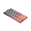 Martellato Swing polycarbonate chocolate bar mold with 3 wave-textured tablet cavities for professional chocolate production