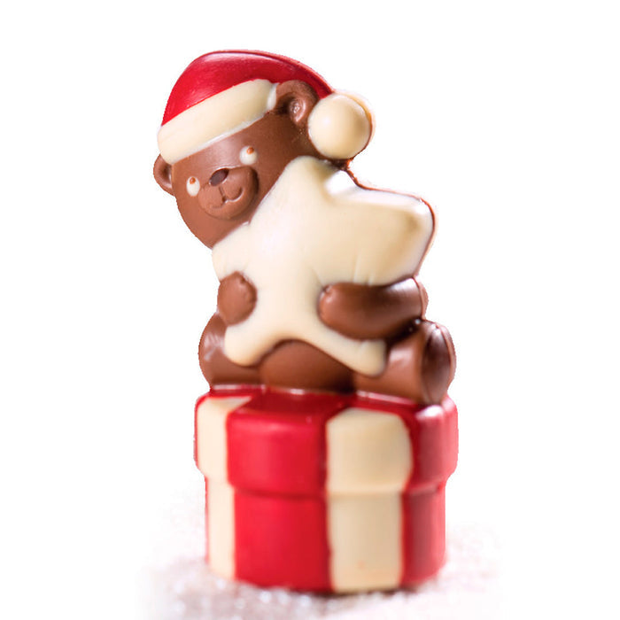 Martellato Tender Bear thermoformed chocolate mold product image,
Martellato Tender Bear hollow teddy bear chocolate mold,
Martellato thermoformed rigid plastic mold for festive chocolate bear creations