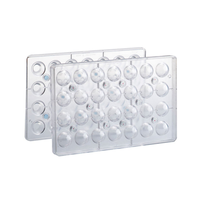 Martellato Truffle 23 Chocolate Mold – 3D Round Praline, Polycarbonate (28 Cavities)