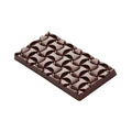 Martellato Weave polycarbonate chocolate bar mold with 3 interlaced texture tablet cavities for professional chocolate production