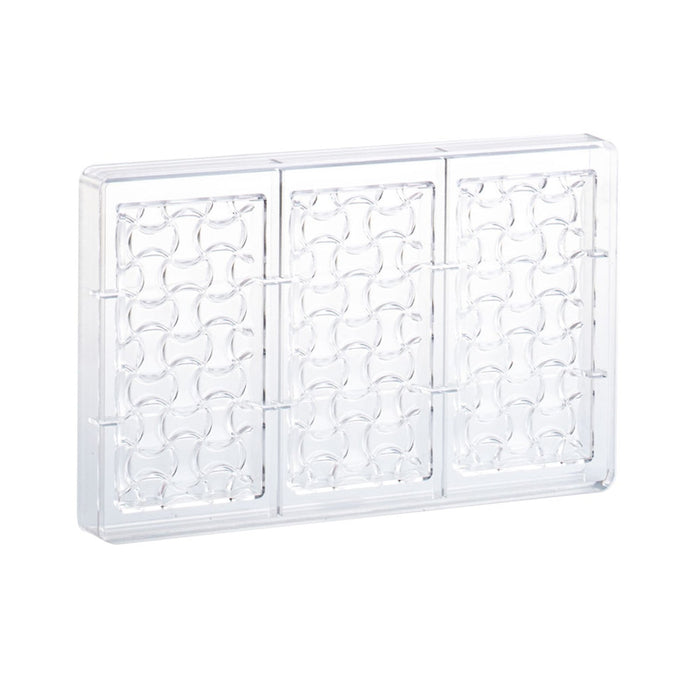 Martellato Weave Chocolate Bar Mold, 3 Cavity Polycarbonate Tablet