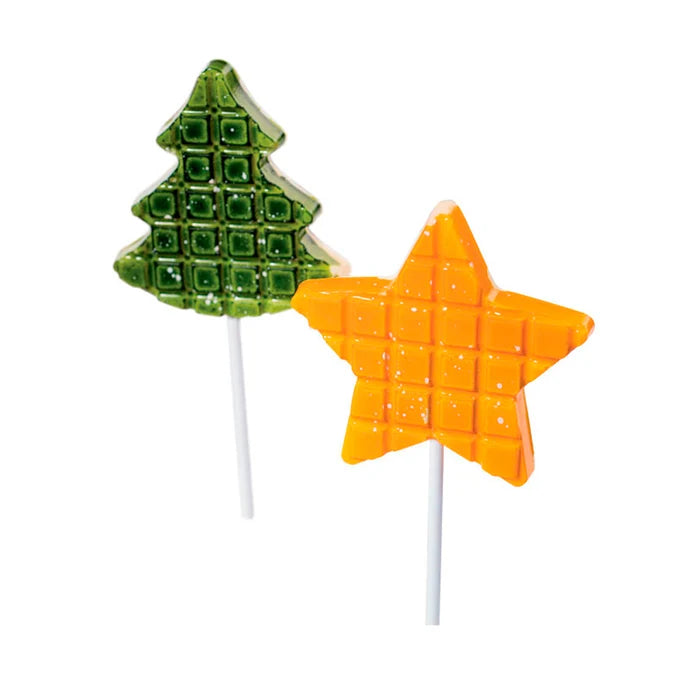 Martellato Xmas Tree & Star Lollipop Polycarbonate Mold - Pack of 2