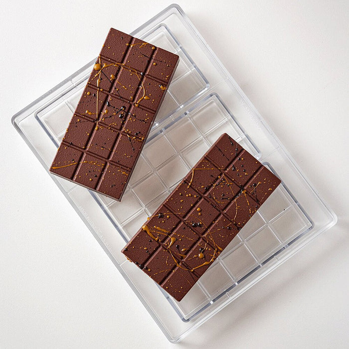 Martellato Yummy Chocolate Bar Mold, 3 Cavity Polycarbonate Tablet