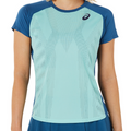 Asics Match Actibreeze SS Women Tennis Top - Oasis Green/Light Indigo