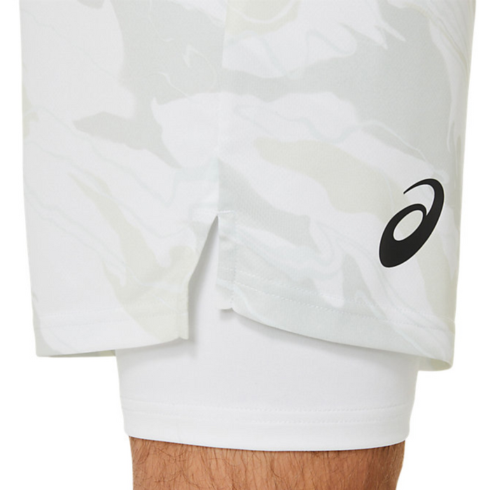 Asics Match Graphic 7 Inch Men Tennis Short - Brilliant White