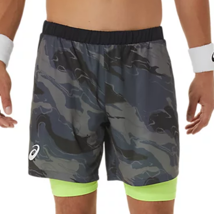 Asics Match Graphic 7in Men Tennis Short - Carrier Grey