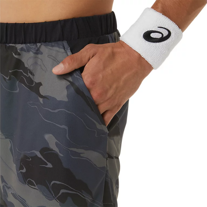 Asics Match Graphic 7in Men Tennis Short - Carrier Grey