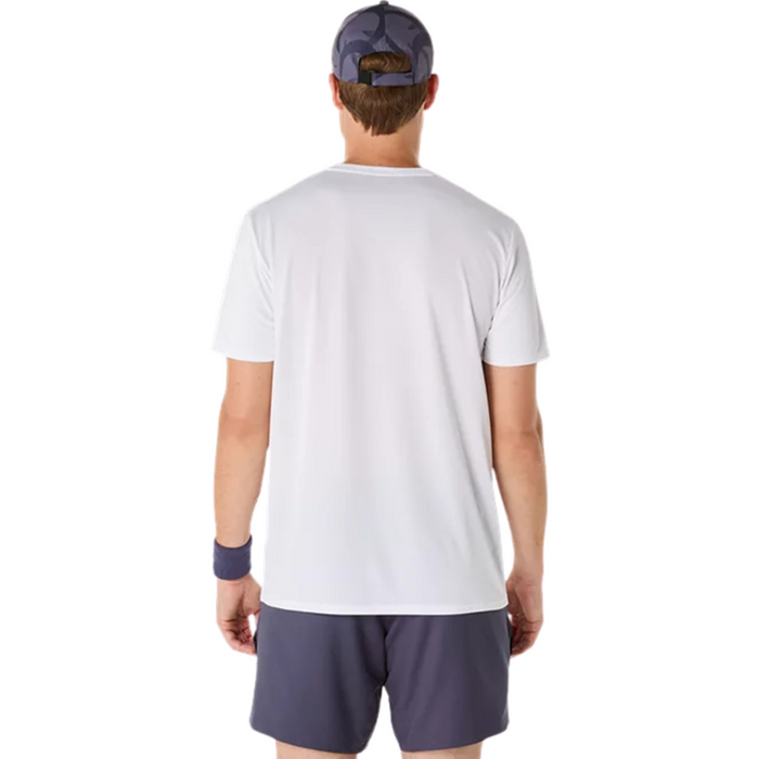 Asics Match Graphic Seasonal Mens Tennis Tee - Brilliant White
