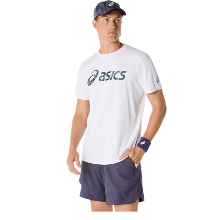 Asics Match Graphic Seasonal Mens Tennis Tee - Brilliant White