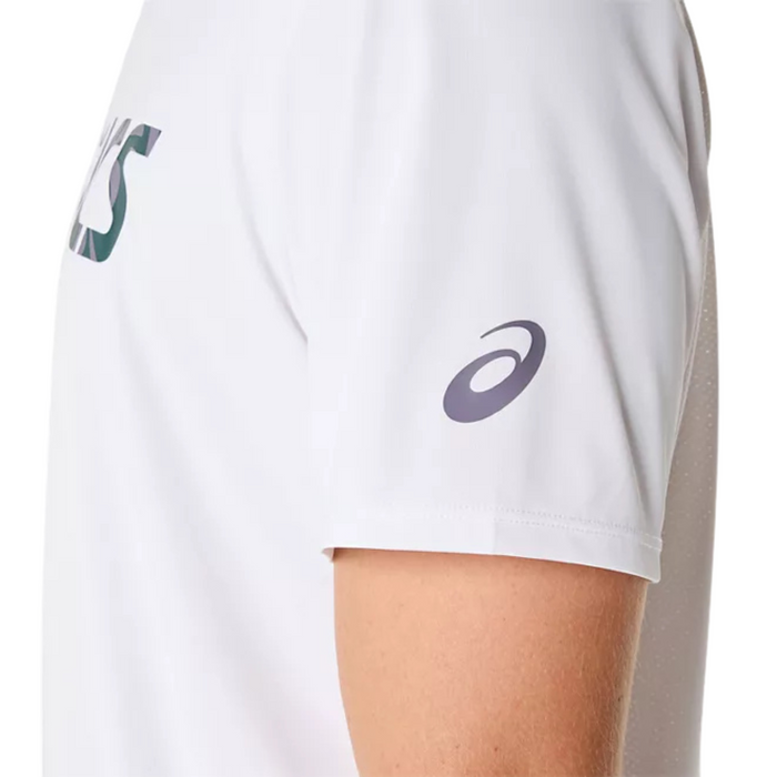 Asics Match Graphic Seasonal Mens Tennis Tee - Brilliant White