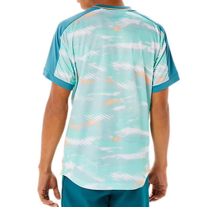 Asics Match Graphic Short Sleeve Mens Tennis Top - Misty Pine