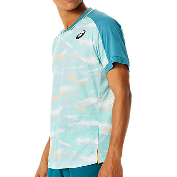 Asics Match Graphic Short Sleeve Mens Tennis Top - Misty Pine