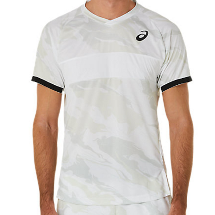 Asics Match Graphic Short Sleeved Men Tennis Top - Brilliant White