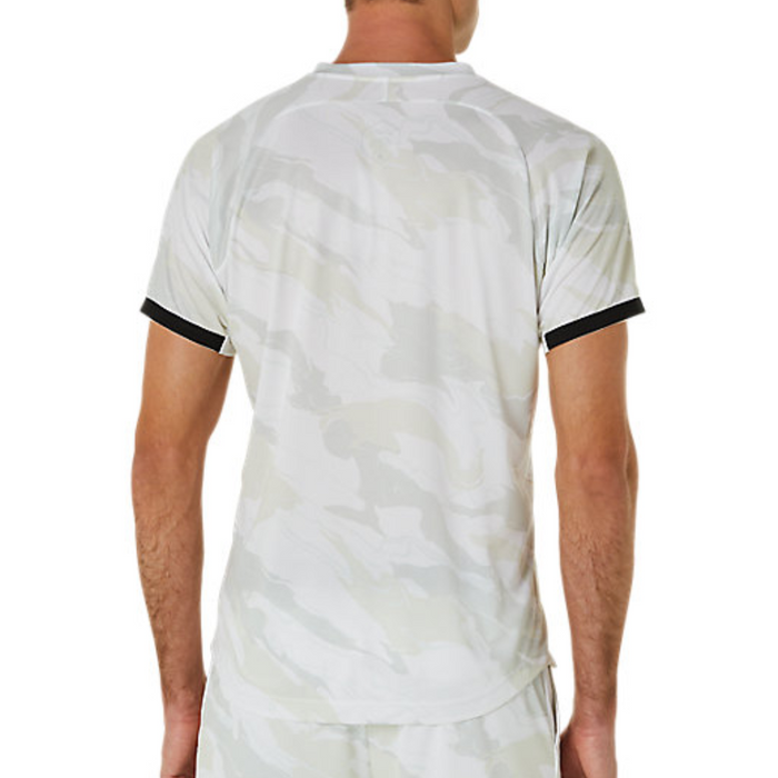 Asics Match Graphic Short Sleeved Men Tennis Top - Brilliant White