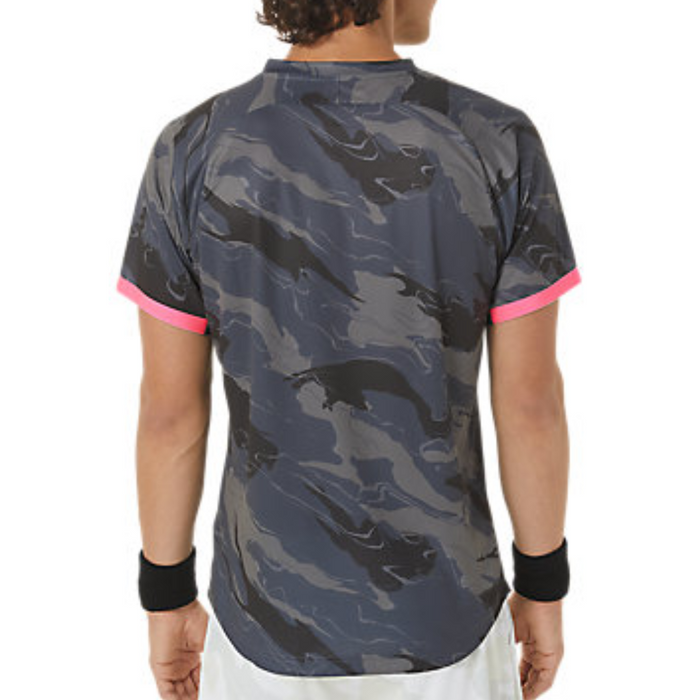 Asics Match Graphic Short Sleeved Men Tennis Top - Carrier Grey